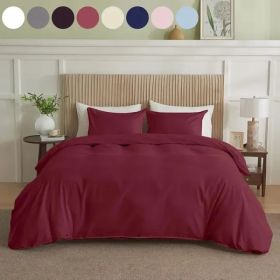 Serta Simply Clean Solid Duvet Cover King (Option: Red-King)