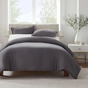 Serta Simply Clean Solid Duvet Cover Twin (Option: Grey)