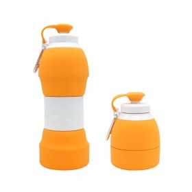 Silicone folding water bottle (Option: Orange)