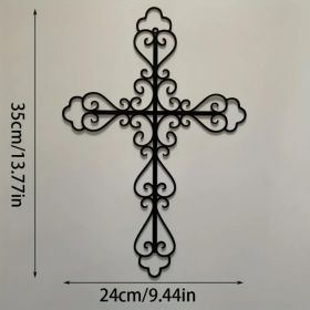 1pc Metal Retro Cross Wall Art Decoration, Metal Artwork, Scene Decoration (Option: Wrought iron decoration)