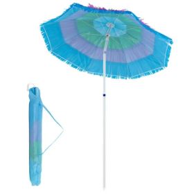 6ft Thatched Tiki Patio Umbrella, Tropical Outdoor Umbrella With Push Button Tilt (Multicolor) (Option: defaulttitle)